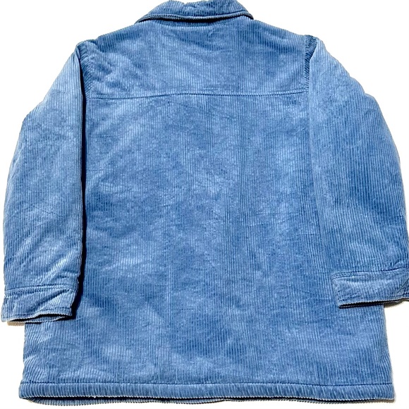 VTG 90s BLAIR SHERPA LINED THICK RIBBED CORDUROY BUTTON UP PERIWINKLE SHACKET XL - Picture 15 of 15